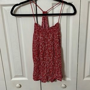 Red floral print tank perfect for summer